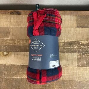 NEW St Johns Bay Mens Lightweight Microfleece Sleep Pants‎ 2XLT Red Tartan Plaid